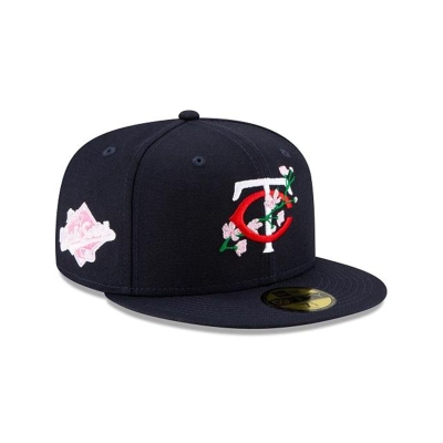 Minnesota Twins Gorra | New Era MLB Side Patch Bloom 59fifty Fitted Cap Mexico - Azules